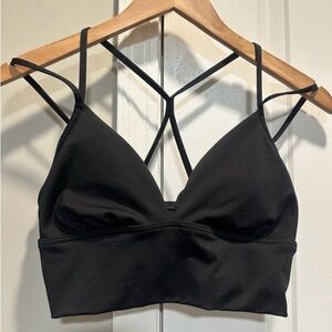 Victoria secret PINK Black Active Women's sports bra small EUC